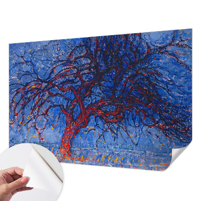 Peel and stick wall mural for bedroom with a flame tree design