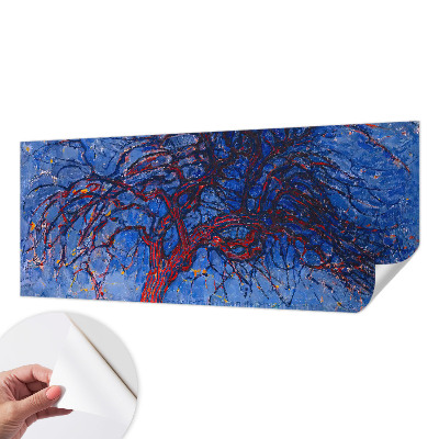 Peel and stick wall mural for bedroom with a flame tree design