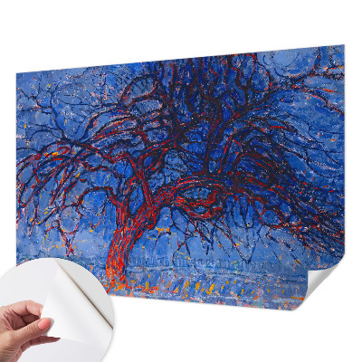 Peel and stick wall mural for bedroom with a flame tree design