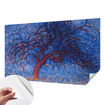 Peel and stick wall mural for bedroom with a flame tree design