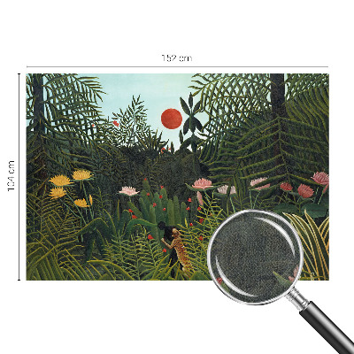 Removable wall mural wallpaper with an exotic landscape design