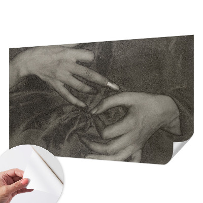 Removable wall mural Hands material