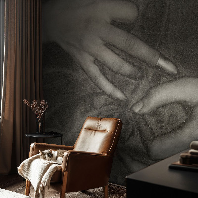 Removable wall mural made from hand-friendly materials