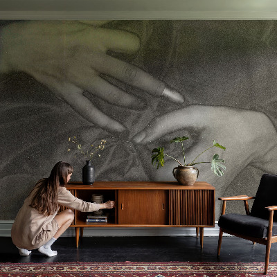 Removable wall mural Hands material