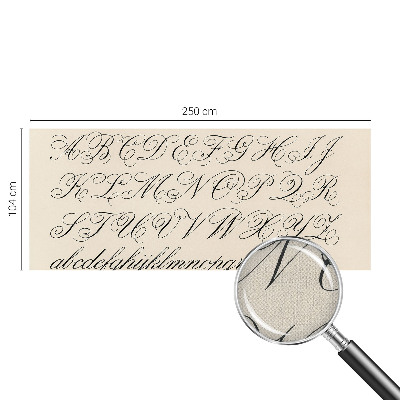 Peel and stick wall mural for living room with a calligraphic writing design