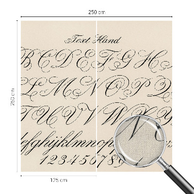Peel and stick wall mural for living room with a calligraphic writing design