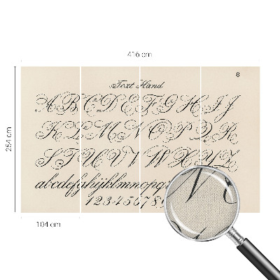 Peel and stick wall mural for living room with a calligraphic writing design