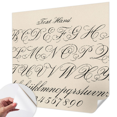 Peel and stick wall mural for living room with a calligraphic writing design