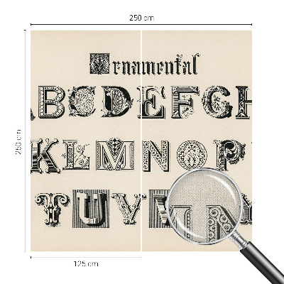 3D wall mural with decorative letters