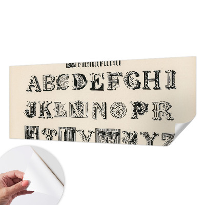 3D wall mural with decorative letters