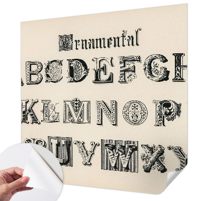 3D wall mural with decorative letters