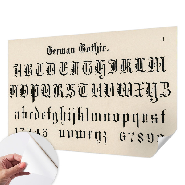3D photo wallpaper mural featuring gothic letters