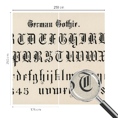 3D photo wallpaper mural featuring gothic letters