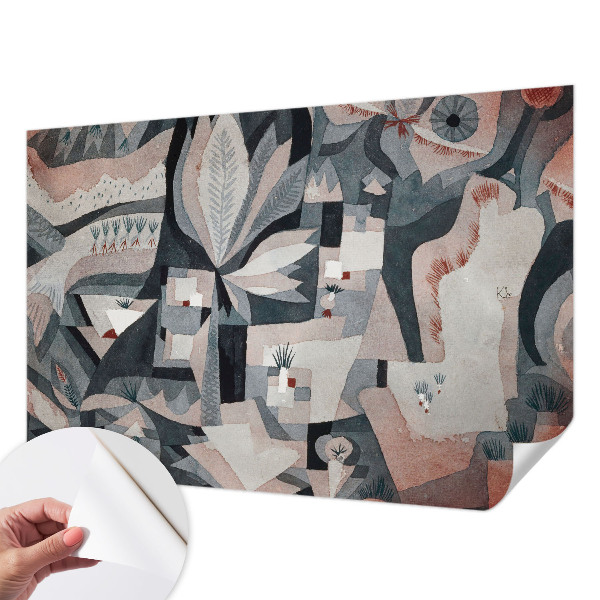 Children's wall mural with an abstract nature design