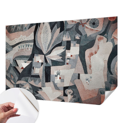 Children's wall mural with an abstract nature design