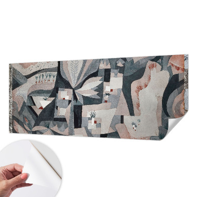 Children's wall mural with an abstract nature design