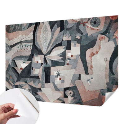 Children's wall mural with an abstract nature design
