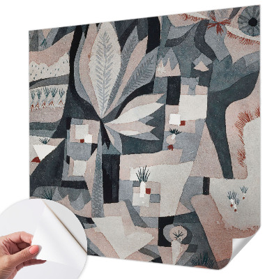 Children's wall mural with an abstract nature design