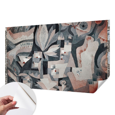 Children's wall mural with an abstract nature design