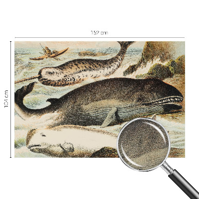 Peel and stick wallpaper mural with a sea giants design