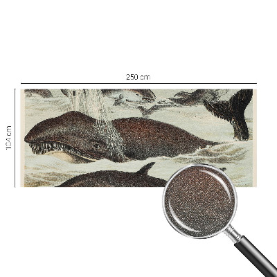 Self-adhesive wall mural with sea creatures design