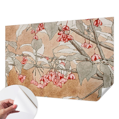Peel and stick wall mural with a floral harmony design