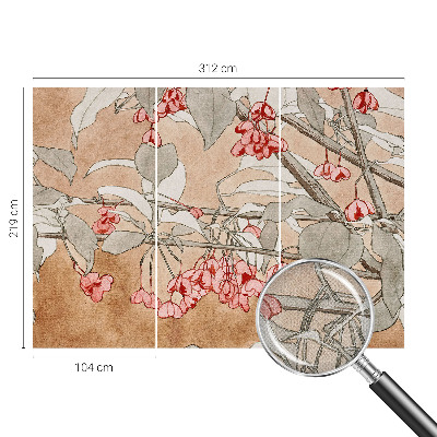 Peel and stick wall mural with a floral harmony design