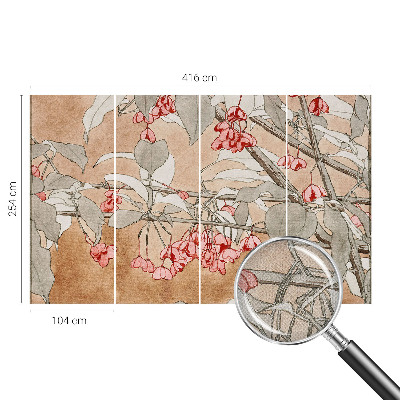 Peel and stick wall mural with a floral harmony design