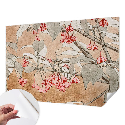 Peel and stick wall mural with a floral harmony design