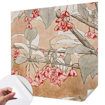 Peel and stick wall mural with a floral harmony design