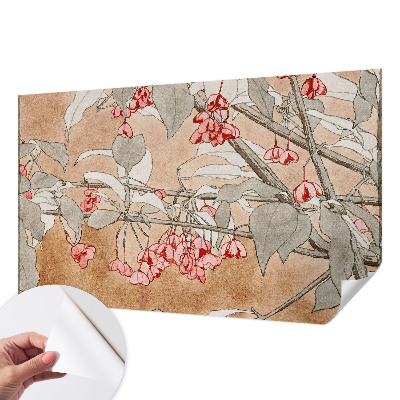 Peel and stick wall mural with a floral harmony design