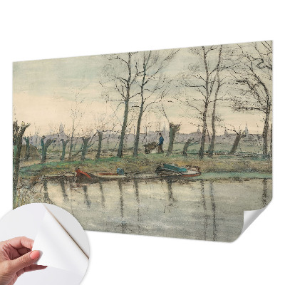 Self-adhesive photo wallpaper with a winter landscape motif