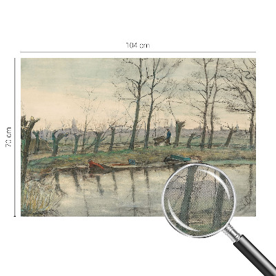 Self-adhesive photo wallpaper with a winter landscape motif
