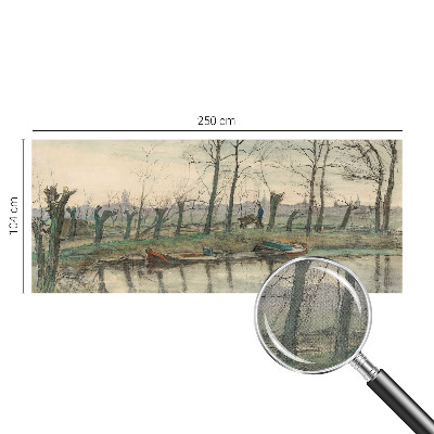 Self-adhesive photo wallpaper with a winter landscape motif