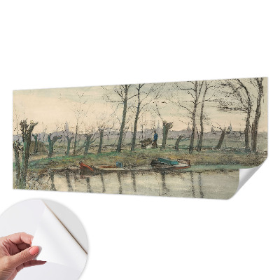 Self-adhesive photo wallpaper with a winter landscape motif
