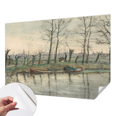 Self-adhesive photo wallpaper with a winter landscape motif