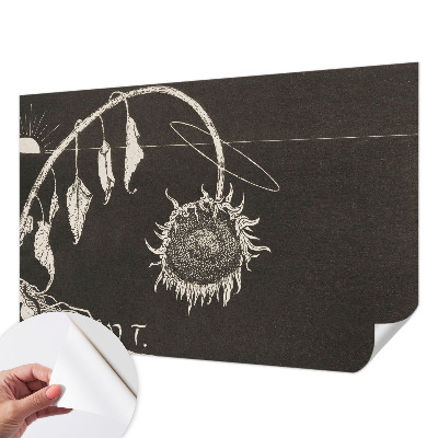 Removable wall mural Nostalgic sunflower