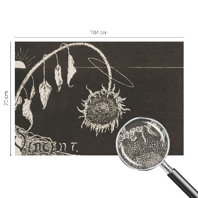 Removable wall mural with a nostalgic sunflower design