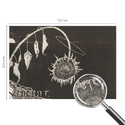 Removable wall mural with a nostalgic sunflower design