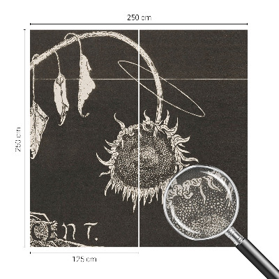 Removable wall mural Nostalgic sunflower