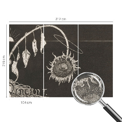 Removable wall mural Nostalgic sunflower