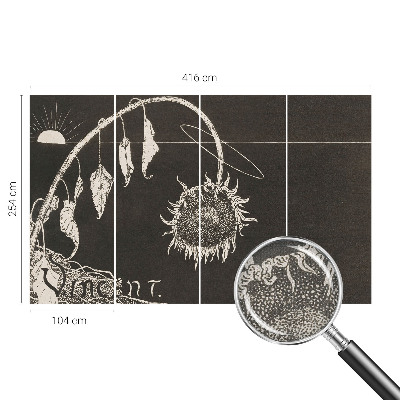 Removable wall mural Nostalgic sunflower