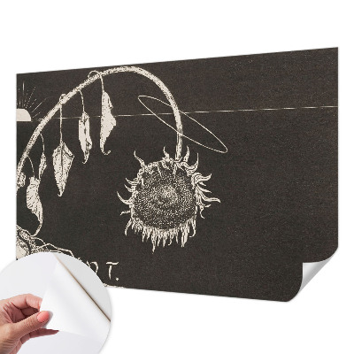 Removable wall mural with a nostalgic sunflower design
