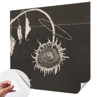 Removable wall mural Nostalgic sunflower