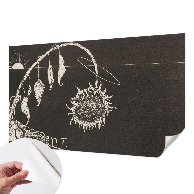 Removable wall mural Nostalgic sunflower