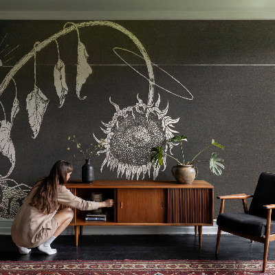 Removable wall mural Nostalgic sunflower