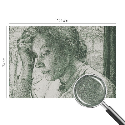 Stick-on wall mural featuring a reflective woman motif