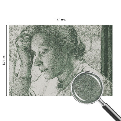 Stick-on wall mural featuring a reflective woman motif