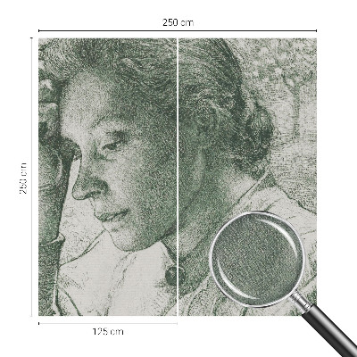 Stick-on wall mural featuring a reflective woman motif