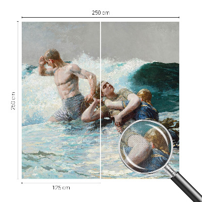 Removable wall mural wallpaper featuring a naval combat scene